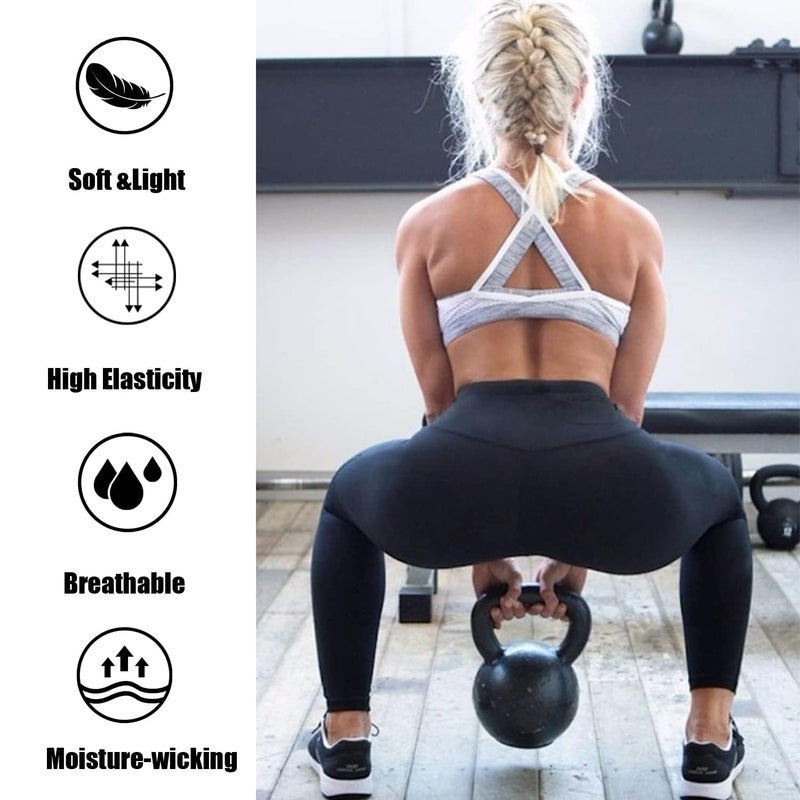 Hi Clasmix 2 Pack Leggings for Women Black S-M-High Waisted Tummy Control Soft Casual Workout Black Yoga Pants with Pockets - Image 5